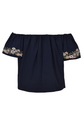 بلوز زنانه آف شولدر گلدوزی دار