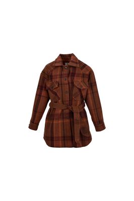 پالتو چهارخونه کمربنددار