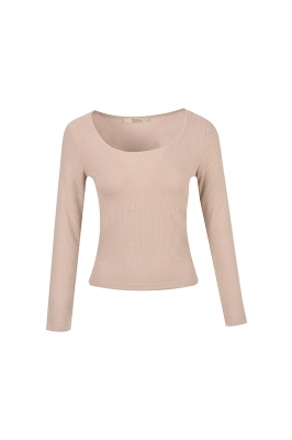 تی شرت آستین بلند یقه مربعی زنانه