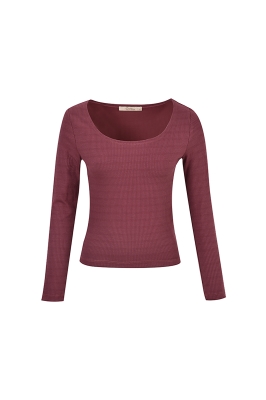 تی شرت آستین بلند یقه مربعی زنانه