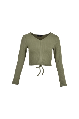 تی شرت آستین بلند جلوگتردار