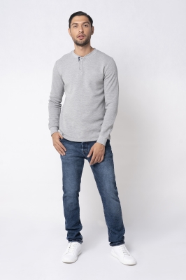 تی شرت آستین بلند مردانه سه دکمه