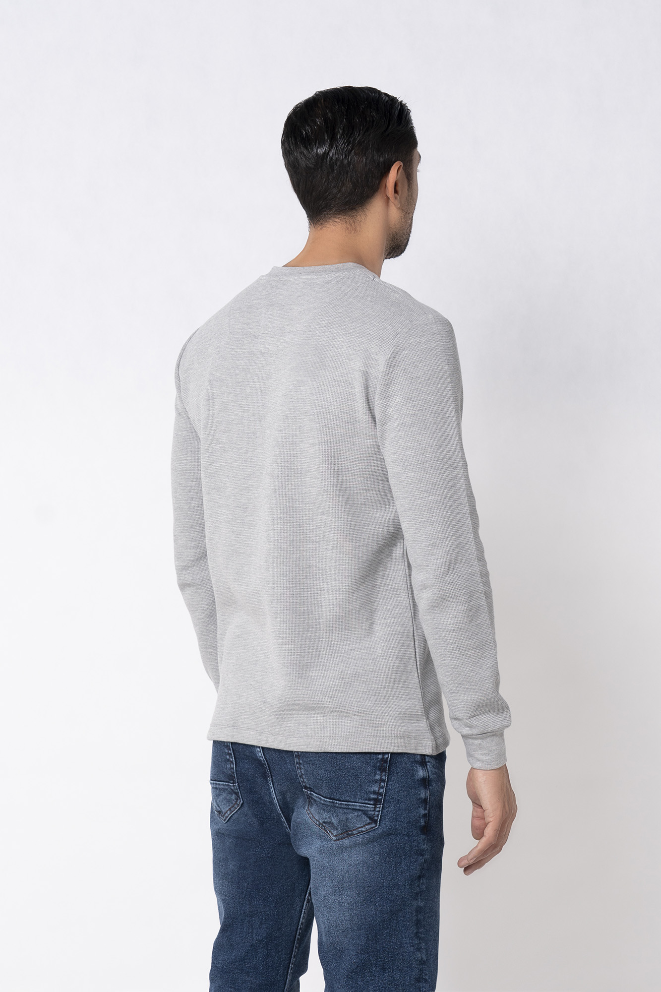 تی شرت آستین بلند مردانه سه دکمه