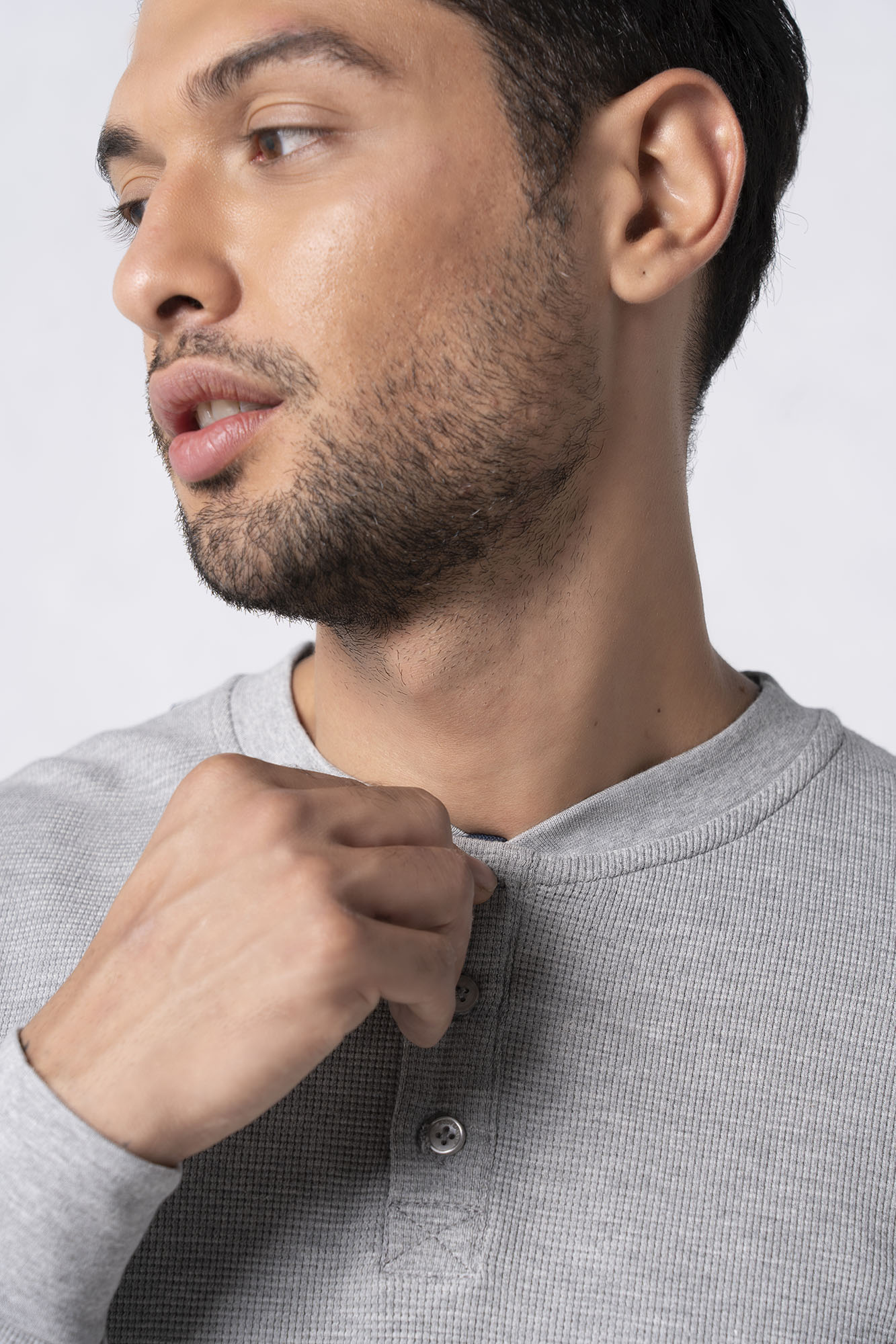 تی شرت آستین بلند مردانه سه دکمه