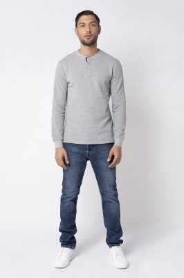 تی شرت آستین بلند مردانه سه دکمه