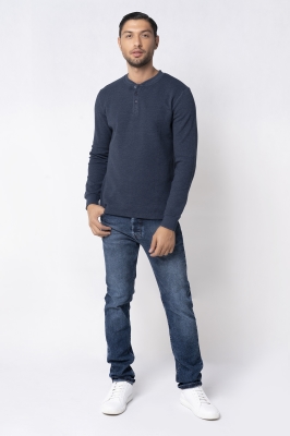 تی شرت آستین بلند مردانه سه دکمه