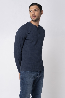 تی شرت آستین بلند مردانه سه دکمه