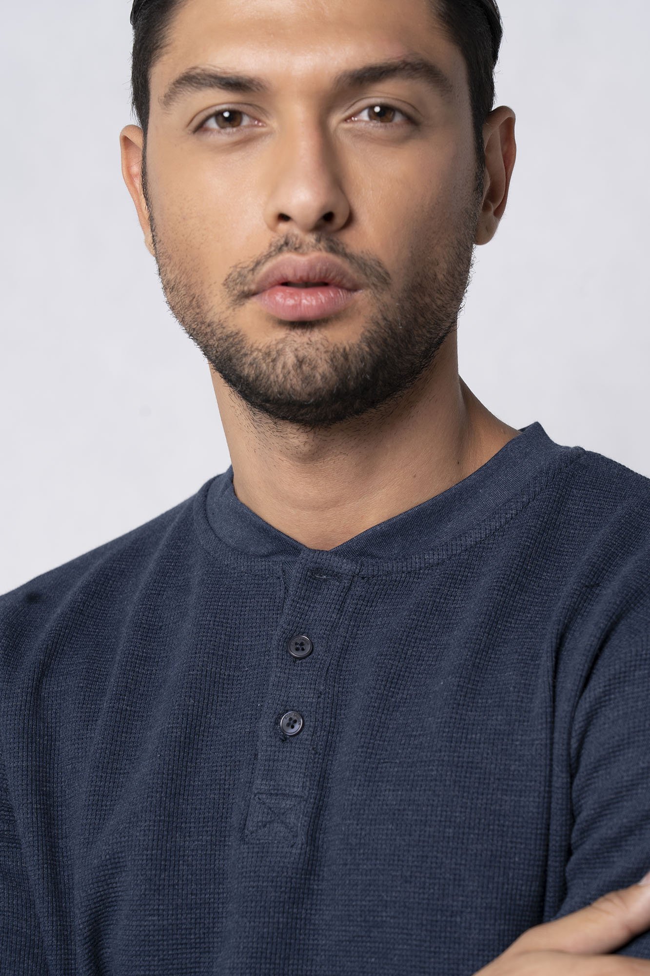 تی شرت آستین بلند مردانه سه دکمه