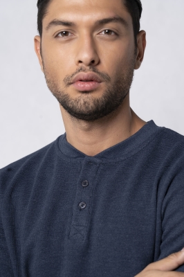 تی شرت آستین بلند مردانه سه دکمه