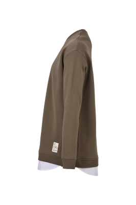 تیشرت آستین بلند مردانه پایین پپلین دار