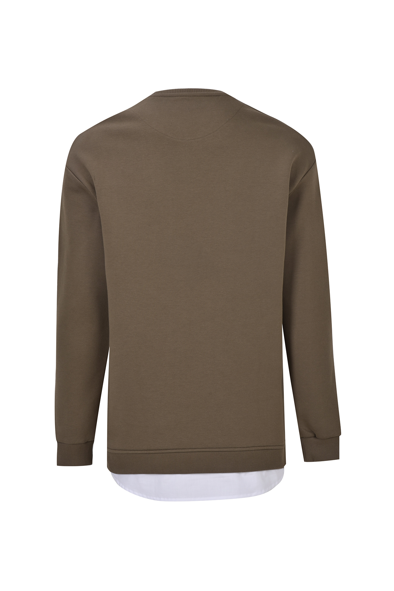 تیشرت آستین بلند مردانه پایین پپلین دار