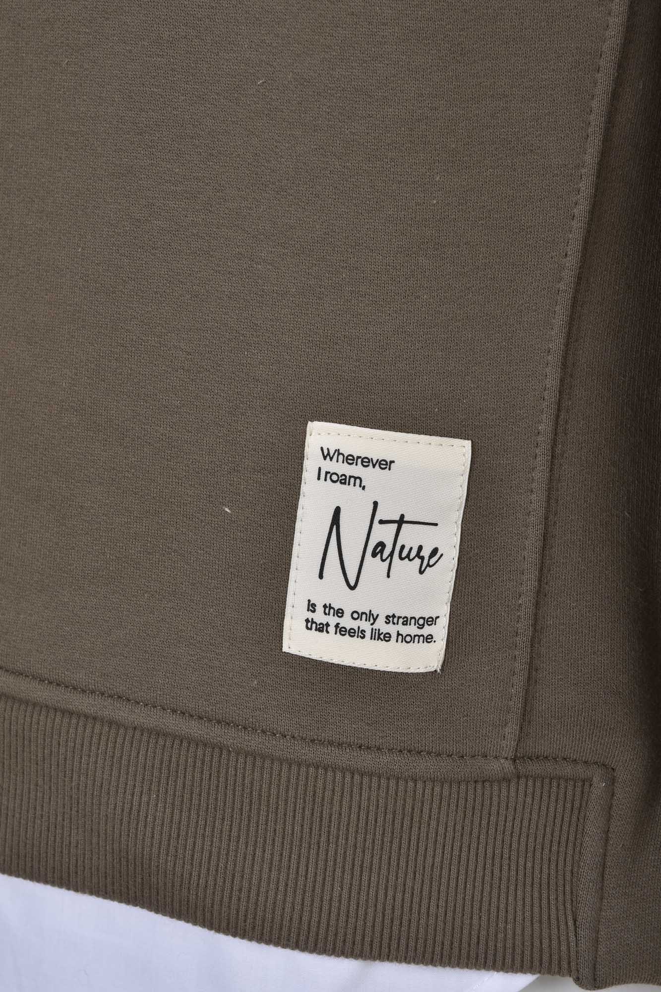 تیشرت آستین بلند مردانه پایین پپلین دار