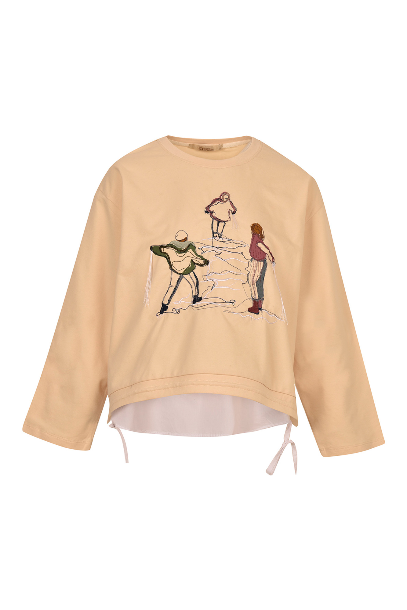 3131-تی شرت آستین بلند چاپ و گلدوزی