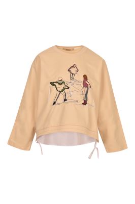 3131-تی شرت آستین بلند چاپ و گلدوزی