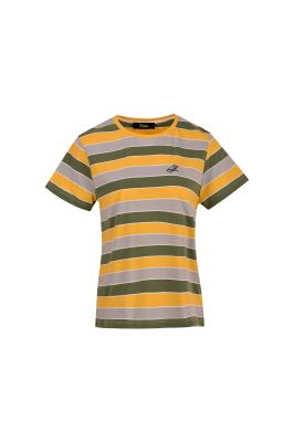 تی شرت زنانه راه راه گلدوزی دار