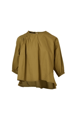 بلوز استین کوتاه سرشانه چین دار