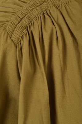 بلوز استین کوتاه سرشانه چین دار