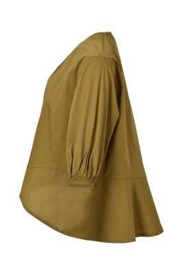 بلوز استین کوتاه سرشانه چین دار