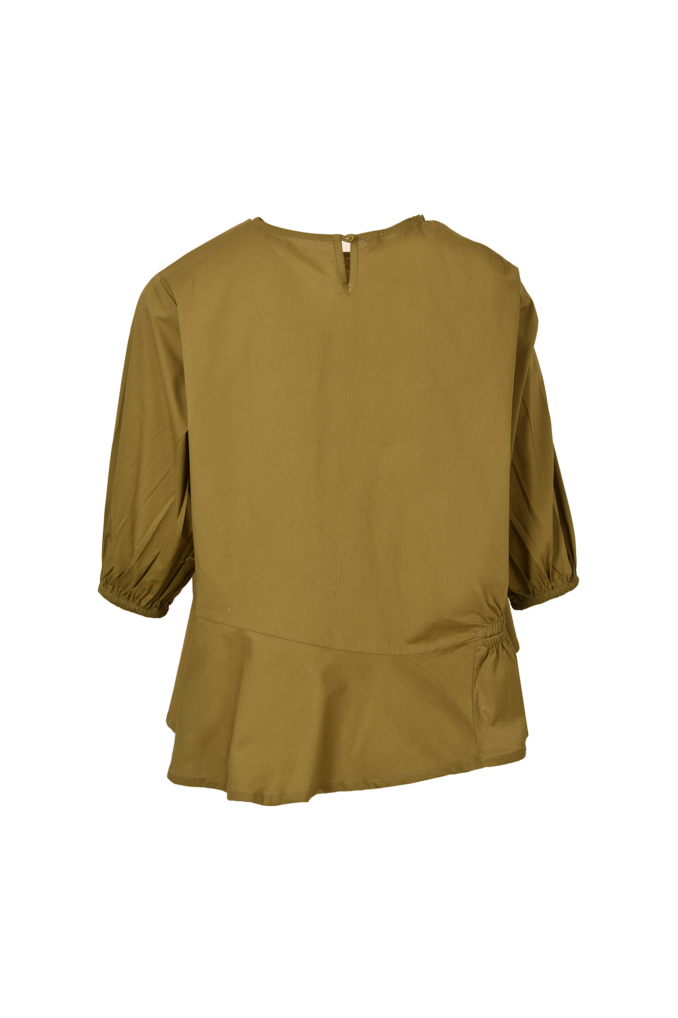 بلوز استین کوتاه سرشانه چین دار