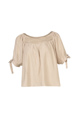 بلوز استین کوتاه گلدوزی دار