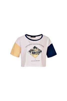 تی شرت کراپ استین کوتاه