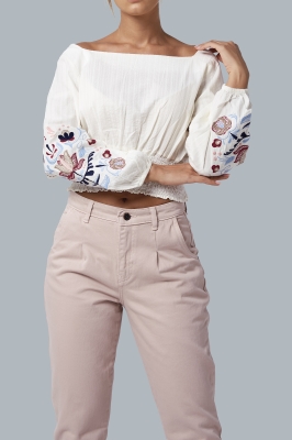 بلوزاستین بلند گلدوزی دار