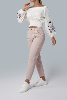 بلوزاستین بلند گلدوزی دار