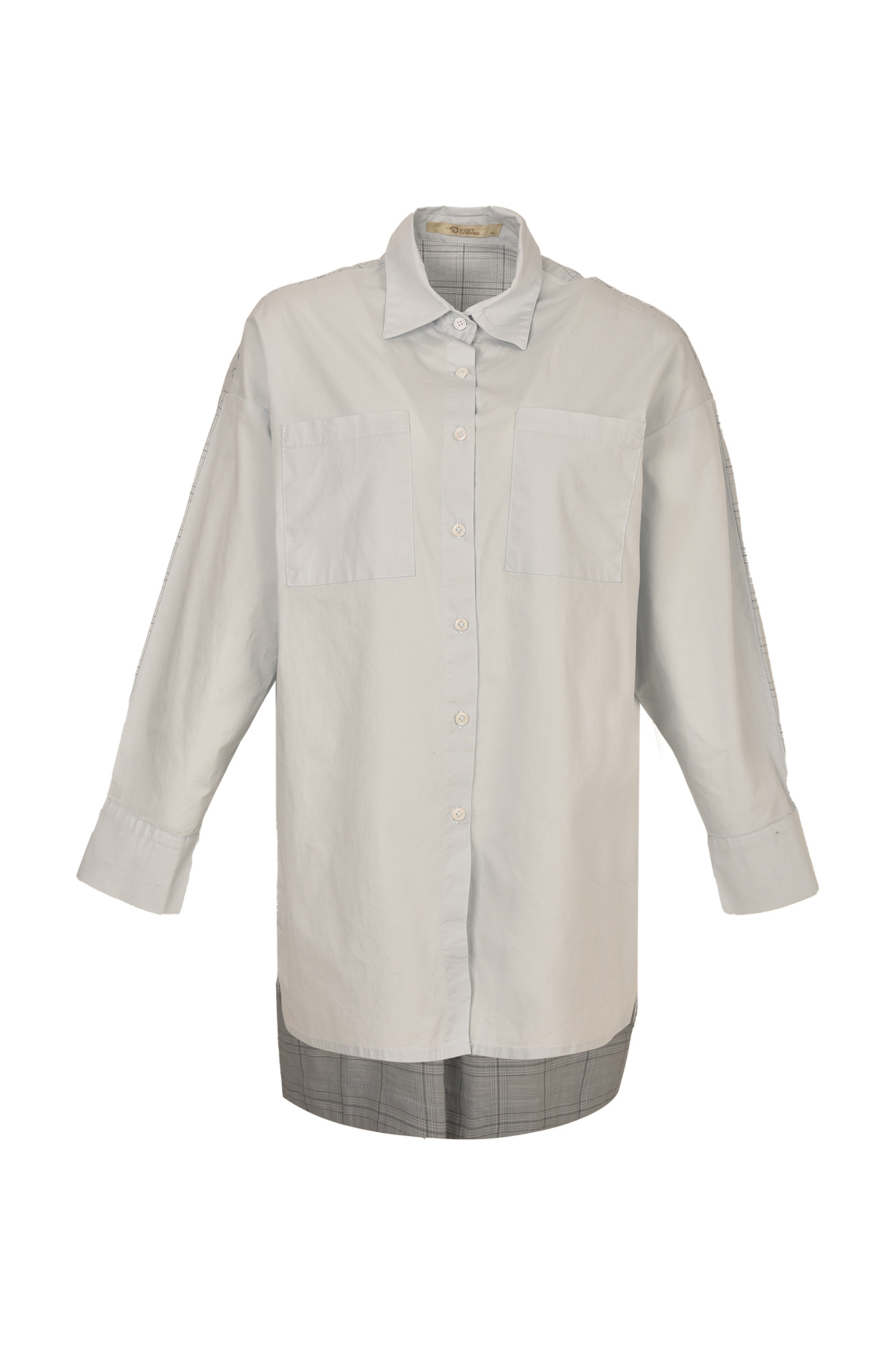 مانتو ترکیبی دو جیب روی سینه