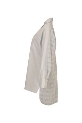 مانتو ترکیبی دو جیب روی سینه