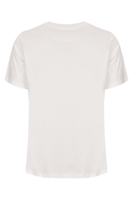 تی شرت استین کوتاه با چاپ و کلدوزی