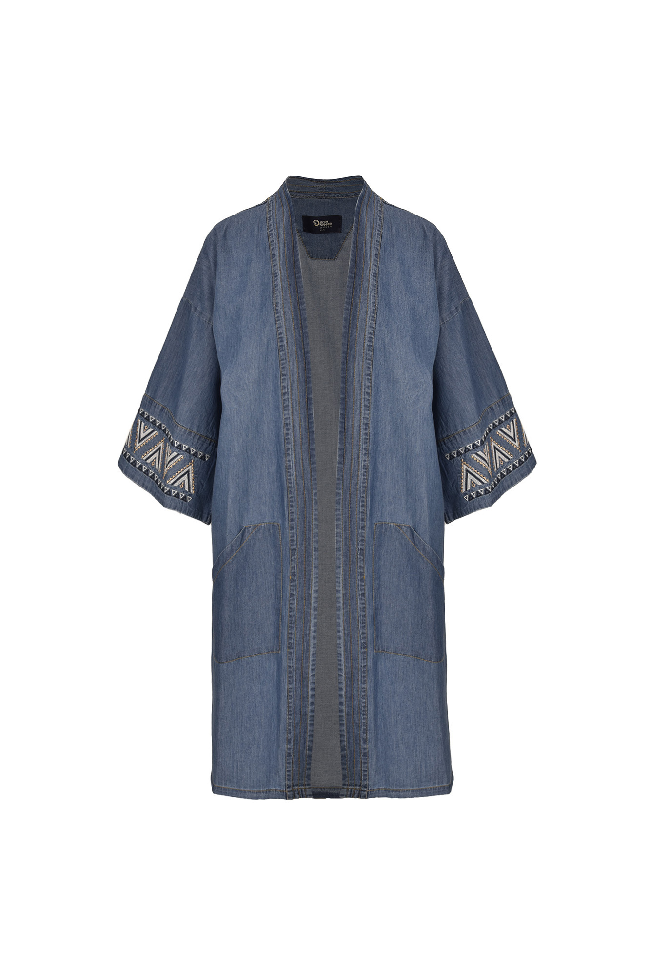 مانتو جین گلدوزی دار