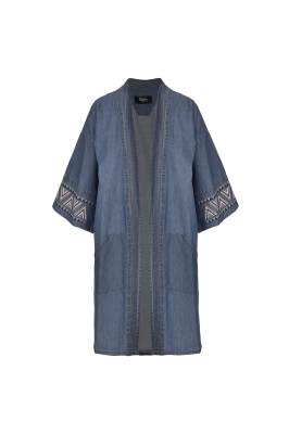 مانتو جین گلدوزی دار