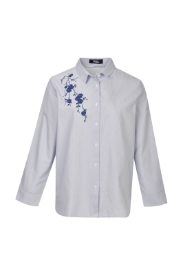 شومیز راه راه آبی