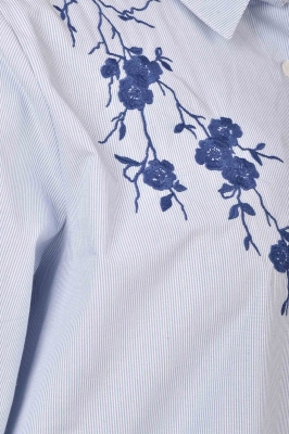 شومیز راه راه آبی