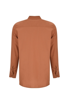 پیراهن آستین بلند یقه دار لینین