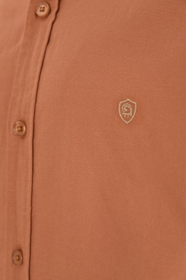 پیراهن آستین بلند یقه دار لینین