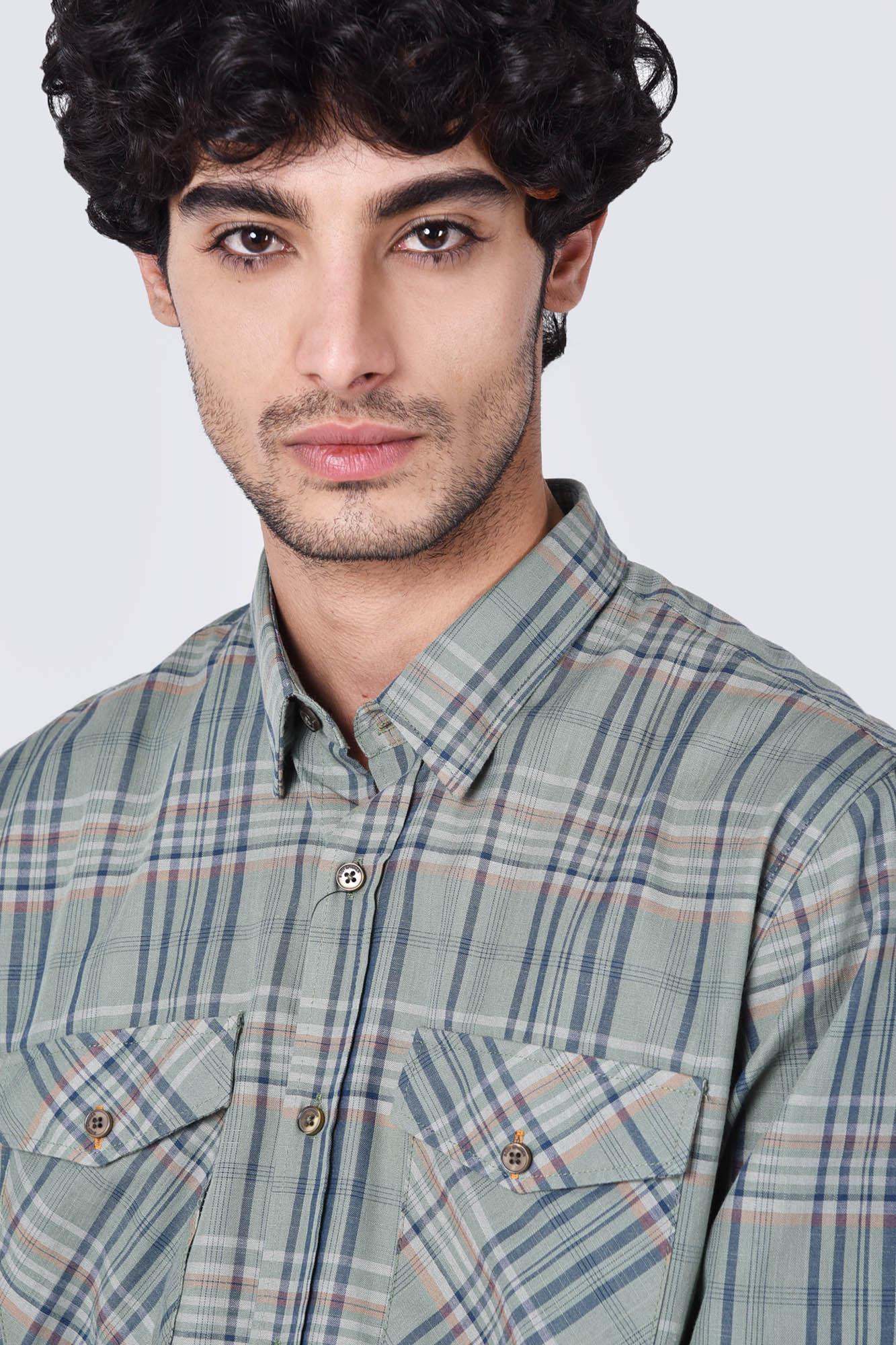 پیراهن آستین بلند چهارخانه