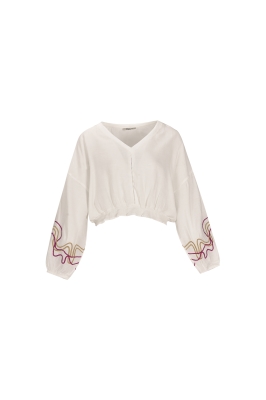 بلوز یقه هفت گلدوزی دار