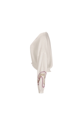 بلوز یقه هفت گلدوزی دار