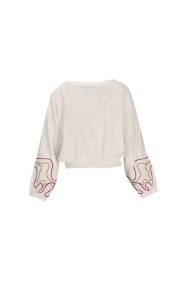 بلوز یقه هفت گلدوزی دار