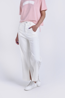 شلوار کتان واید چاکدار