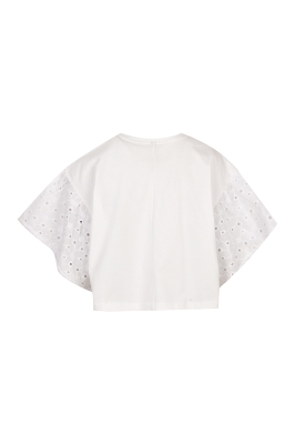 تیشرت یقه گرد آستین طرحدار