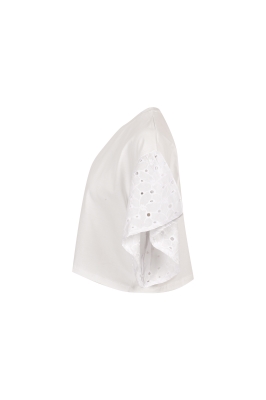 تیشرت یقه گرد آستین طرحدار