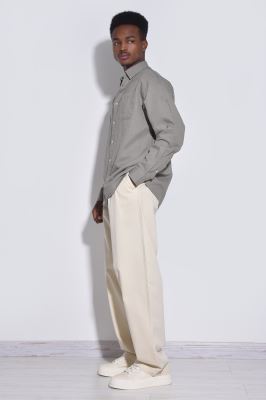 پیراهن آستین بلند یقه دار لینن