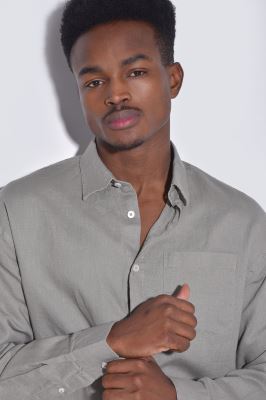 پیراهن آستین بلند یقه دار لینن