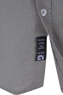 پیراهن آستین بلند یقه دار لینن