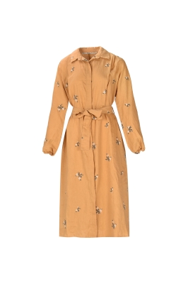 مانتو پیلی دار گلدوزی دار