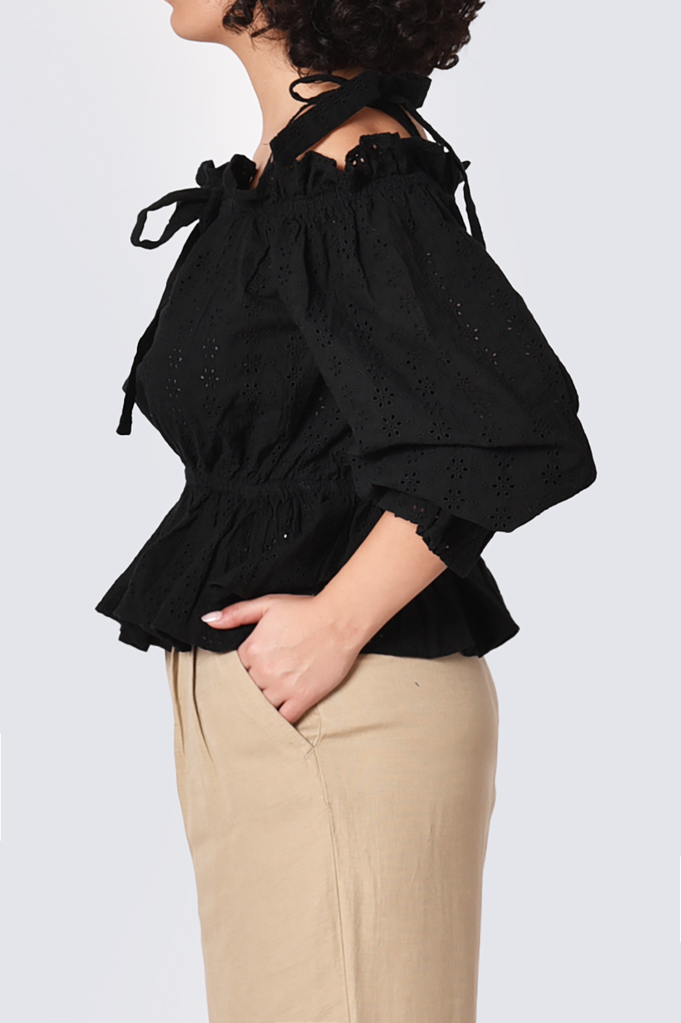 بلوز آف شولدر آستین بلند