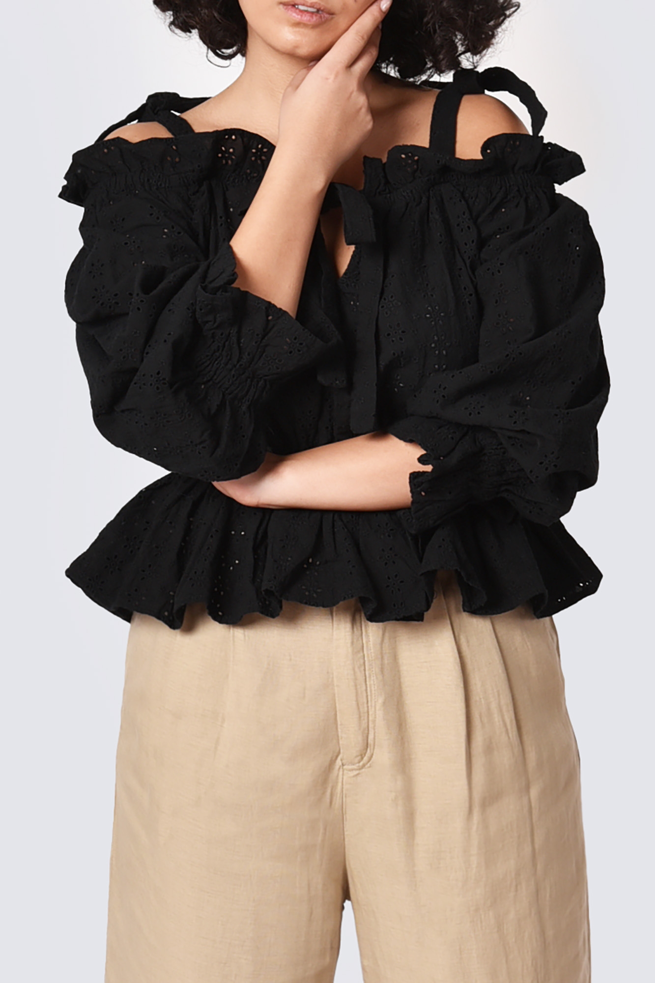 بلوز آف شولدر آستین بلند