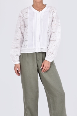 شومیز آستین بلند گلدوزی دار